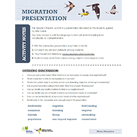 Screen capture of the Migration Presentation script